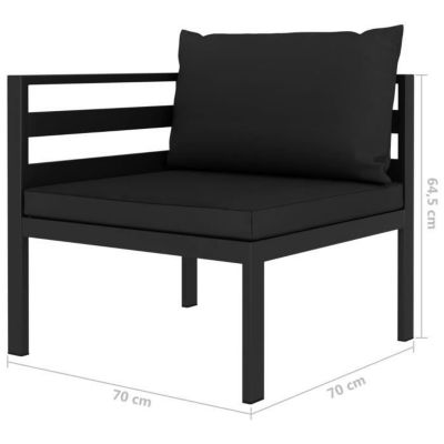 vidaXL Ensemble de canapés 2 pcs avec coussins Aluminium Anthracite