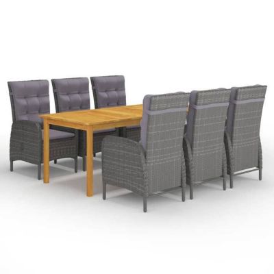 vidaXL Ensemble de Salle à Manger de Jardin 7 pcs Table et Chaises de Repas de Patio Mobilier à Dîner d'Extérieur Mobilier 3067867