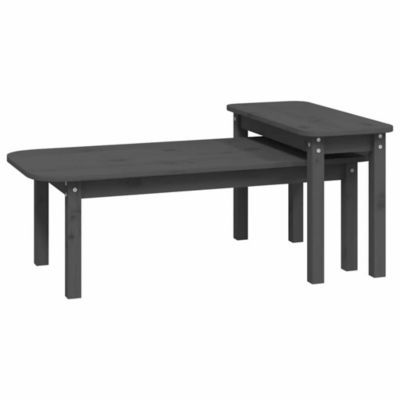 vidaXL Ensemble de tables basses 2 pcs Gris Bois massif de pin 822364