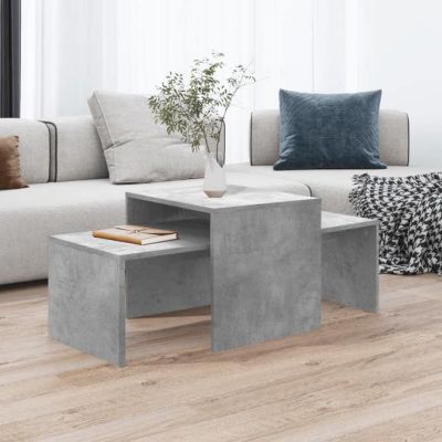 vidaXL Ensemble de tables basses Gris béton 100x48x40 cm Aggloméré