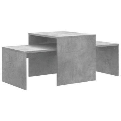vidaXL Ensemble de tables basses Gris béton 100x48x40 cm Aggloméré