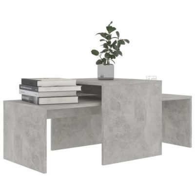 vidaXL Ensemble de tables basses Gris béton 100x48x40 cm Aggloméré