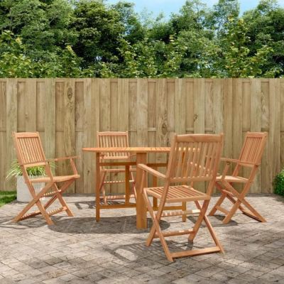 vidaXL Ensemble à manger d'extérieur pliable 5pcs Bois d'acacia solide 44020
