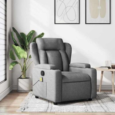 vidaXL Fauteuil de massage inclinable Gris foncé Tissu 372416