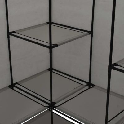 vidaXL Garde-robe d'angle Gris 130 x 87 x 169 cm
