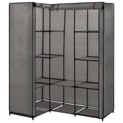 vidaXL Garde-robe d'angle Gris 130 x 87 x 169 cm