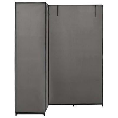 vidaXL Garde-robe d'angle Gris 130 x 87 x 169 cm