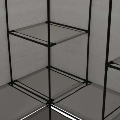 vidaXL Garde-robe d'angle Gris 130 x 87 x 169 cm