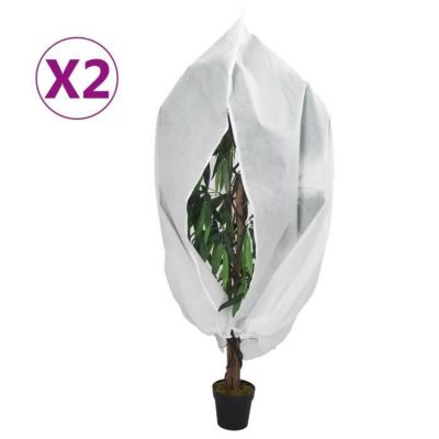 Housse D'hivernage Pour Plantes En Pots – 2 Pièces 50x100cm, Tissu Résistant 80g/m², Zip Et Cordon De Serrage - 5