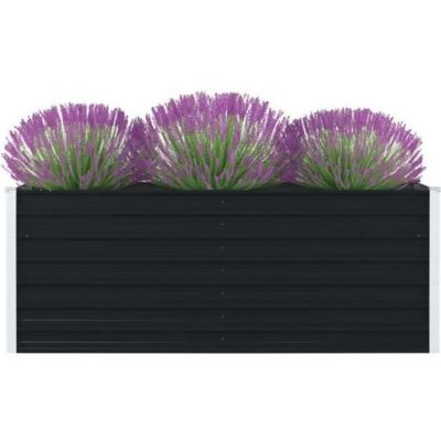 vidaXL Jardinière 160 x 80 x 45 cm Acier galvanisé Anthracite