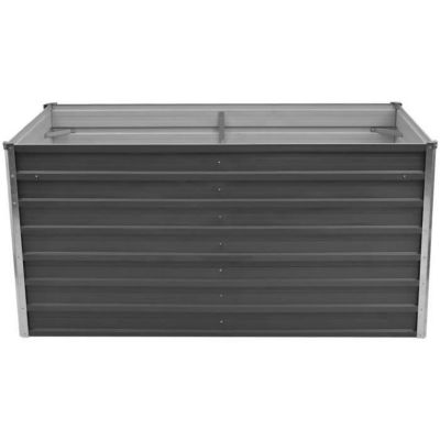 vidaXL Jardinière 160 x 80 x 77 cm Gris Acier galvanisé 42404
