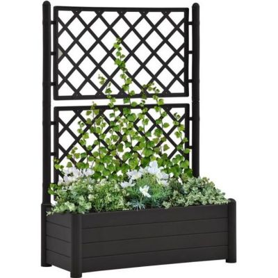 vidaXL Jardinière avec treillis 100x43x142 cm PP Anthracite