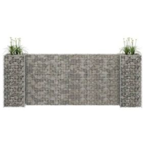 vidaXL Jardinière à Gabion en H Panier de Gabion Parterre Surélevé de Fleurs Plantes Jardin Terrasse Extérieur Fil d'Acier 145661