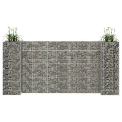 vidaXL Jardinière à Gabion en H Panier de Gabion Parterre Surélevé de Fleurs Plantes Jardin Terrasse Extérieur Fil d'Acier 145662