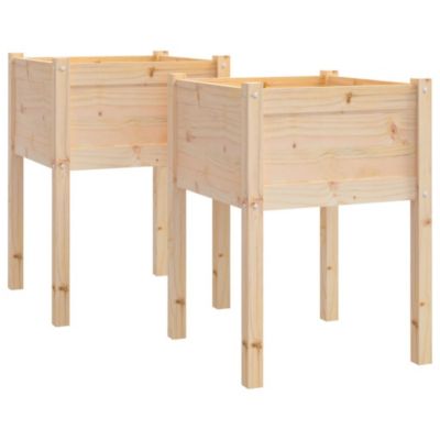 vidaXL Jardinières d'extérieur 2 pcs 50x50x70 cm Bois de pin massif