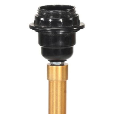vidaXL Lampadaire à Trépied Lampe sur Pied Lampe à Piédestal Salon Salle de Séjour Maison Intérieur Noir et Doré 141 cm Bois 28807