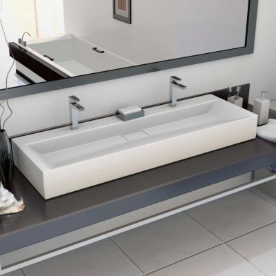 vidaXL Lavabo Lave-Mains Vasque à Poser Evier Vasque à Monter Salle de ...
