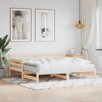 vidaXL Lit de jour avec lit gigogne 80x200 cm bois de pin massif 836150