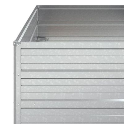 Jardinière Surélevée En Acier Galvanisé VidaXL - 240x40x45 Cm - Gris, Extérieur