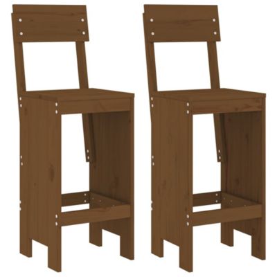 vidaXL Lot de 2 Tabourets de Bar, Chaise de Pub, Siège de Bistrot, Meuble de Terrasse Balcon Patio Jardin Extérieur, Marron 825362
