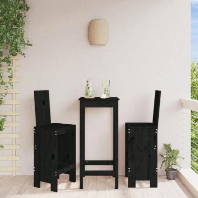 vidaXL Lot de 2 Tabourets de Bar, Chaise de Pub, Siège de Bistrot, Meuble de Terrasse Balcon Patio Jardin Extérieur, Noir 825356
