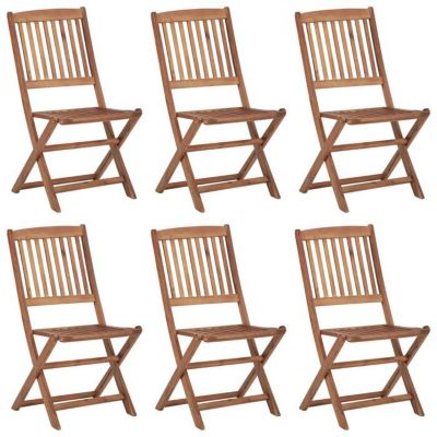 vidaXL Lot de 6 Chaises Pliables d'Extérieur, Sièges de Terrasse, Chaises de Balcon, Meubles de Patio Jardinage, Bois 3074938