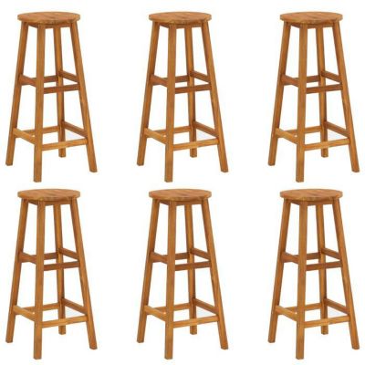 vidaXL Lot de 6 Tabourets de Bar, Repose-pieds de Pub, Chaises de Bistrot, Sièges de Salon Salle de Séjour Intérieur, Bois 310287