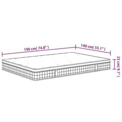 vidaXL Matelas à ressorts bonnell moyen 140x190 cm 3206385
