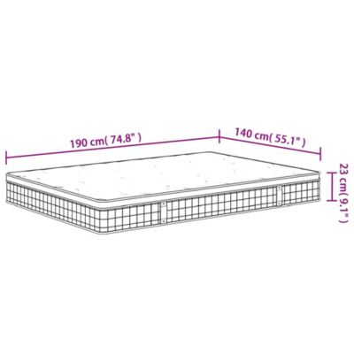 vidaXL Matelas à ressorts bonnell moyen 140x190 cm 3206385