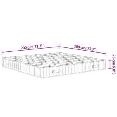 vidaXL Matelas à ressorts ensachés dureté moyenne 200x200 cm 3206418