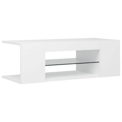 vidaXL Meuble TV avec Lumières LED Armoire Basse Centre de Divertissement Meuble Stéréo Salon Salle de Séjour Maison 804238