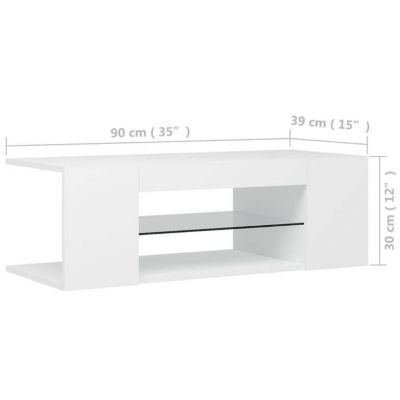vidaXL Meuble TV avec Lumières LED Armoire Basse Centre de Divertissement Meuble Stéréo Salon Salle de Séjour Maison 804238