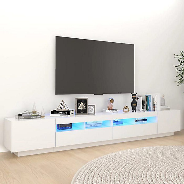 vidaXL Meuble TV avec Lumières LED, Armoire de Télévision Murale avec étagères, Meuble Télé Suspendu Salon vidaXL Meuble TV avec Lumières LED, Armoire de Télévision Murale avec étagères, Meuble Télé Suspendu Salon