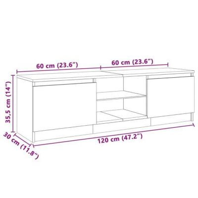 vidaXL Meuble TV avec Lumières LED, Armoire de Télévision, Meuble Télé de Salon, Armoire Basse Salle de Séjour Intérieur, 804287
