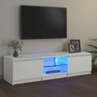 vidaXL Meuble TV avec Lumières LED, Armoire de Télévision, Meuble Télé de Salon, Armoire Basse Salle de Séjour Intérieur, 804292