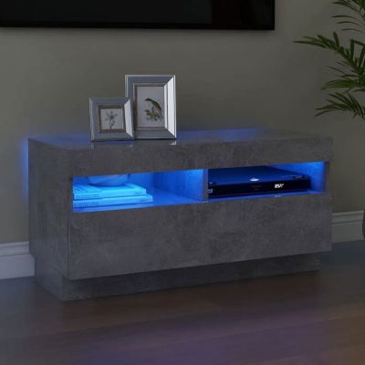 vidaXL Meuble TV avec Lumières LED, Armoire de Télévision, Meuble Télé de Salon, Armoire Basse Salle de Séjour Intérieur, 804449