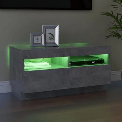 vidaXL Meuble TV avec Lumières LED, Armoire de Télévision, Meuble Télé de Salon, Armoire Basse Salle de Séjour Intérieur, 804449