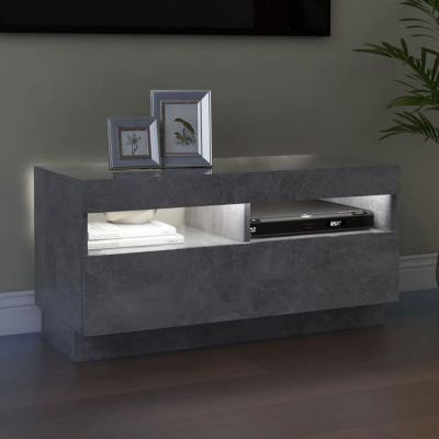 vidaXL Meuble TV avec Lumières LED, Armoire de Télévision, Meuble Télé de Salon, Armoire Basse Salle de Séjour Intérieur, 804449