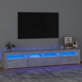 vidaXL Meuble TV avec Lumières LED Centre de Divertissement Rangement Meuble Média Meuble de Salon Salle de Séjour Maison 3152733