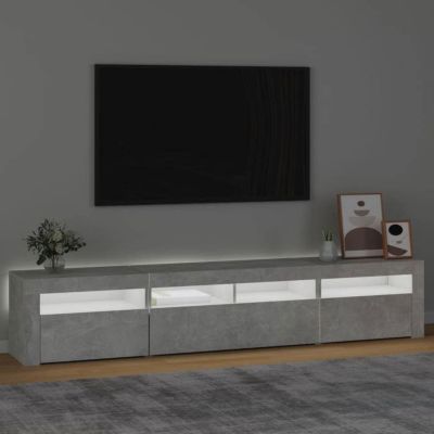 vidaXL Meuble TV avec Lumières LED Centre de Divertissement Rangement Meuble Média Meuble de Salon Salle de Séjour Maison 3152733