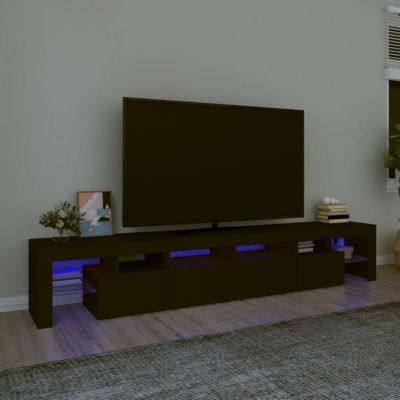 vidaXL Meuble TV avec Lumières LED Centre de Divertissement Rangement Meuble Média Meuble de Salon Salle de Séjour Maison 3152787