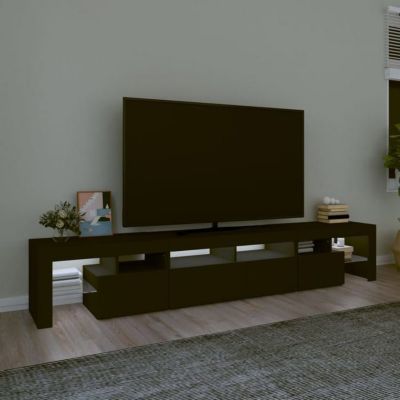vidaXL Meuble TV avec Lumières LED Centre de Divertissement Rangement Meuble Média Meuble de Salon Salle de Séjour Maison 3152787