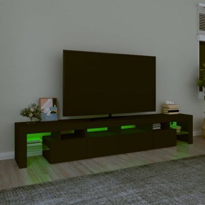 vidaXL Meuble TV avec Lumières LED Centre de Divertissement Rangement Meuble Média Meuble de Salon Salle de Séjour Maison 3152787
