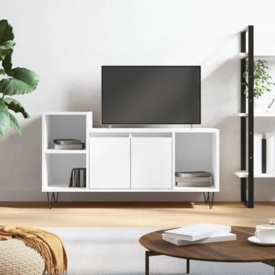 vidaXL Meuble TV Blanc 100x35x55 cm Bois d'ingénierie 831316