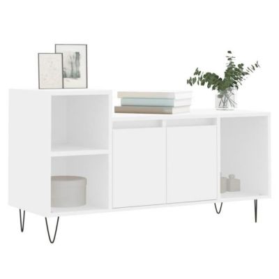 vidaXL Meuble TV Blanc 100x35x55 cm Bois d'ingénierie 831316