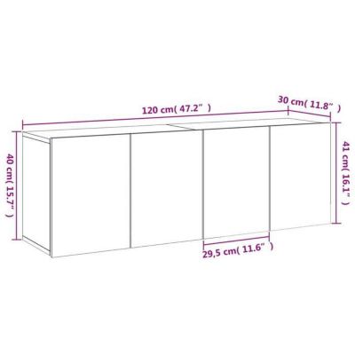 vidaXL Meubles TV muraux 2 pcs blanc 60x30x41 cm 836939