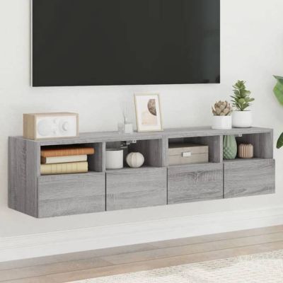 vidaXL Meubles TV muraux 2pcs sonoma gris 60x30x30cm bois d'ingénierie 836865