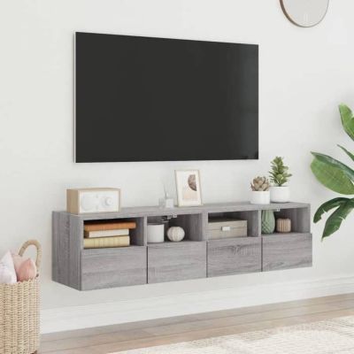 vidaXL Meubles TV muraux 2pcs sonoma gris 60x30x30cm bois d'ingénierie 836865