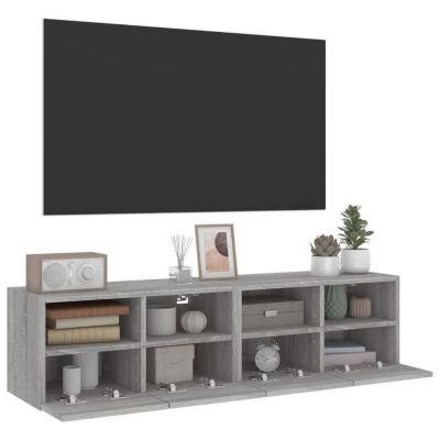 vidaXL Meubles TV muraux 2pcs sonoma gris 60x30x30cm bois d'ingénierie 836865