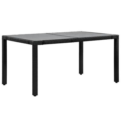 Mobilier à Dîner D'extérieur 7 Pcs Résine Tressée Noir VidaXL